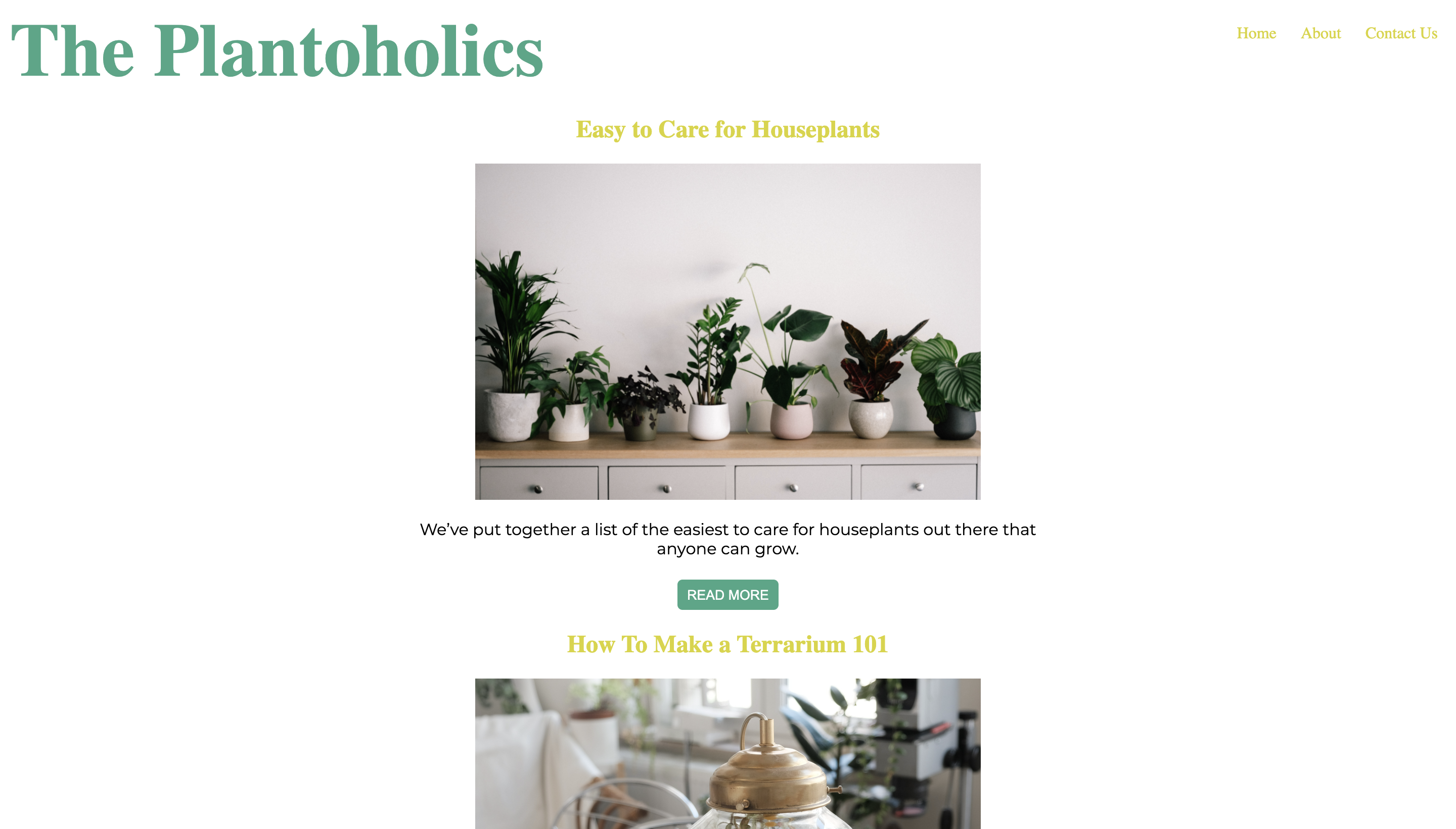 plantoholic web page
